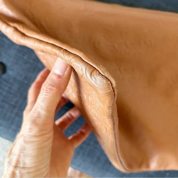 Western Embossed Italian Leather Crossbody Bag Purse Made In Italy - Picture 5 of 14